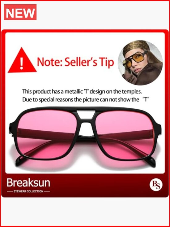 Retro Aviator Sunglasses Classic Square Unisex UV400 Protection